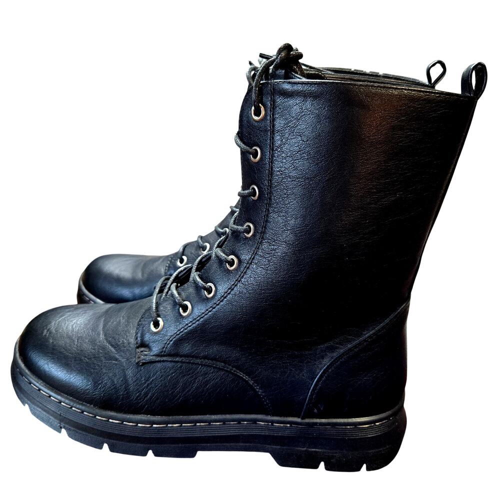 CCOCCI Women's 10 Black Combat Ankle Boots Shoes